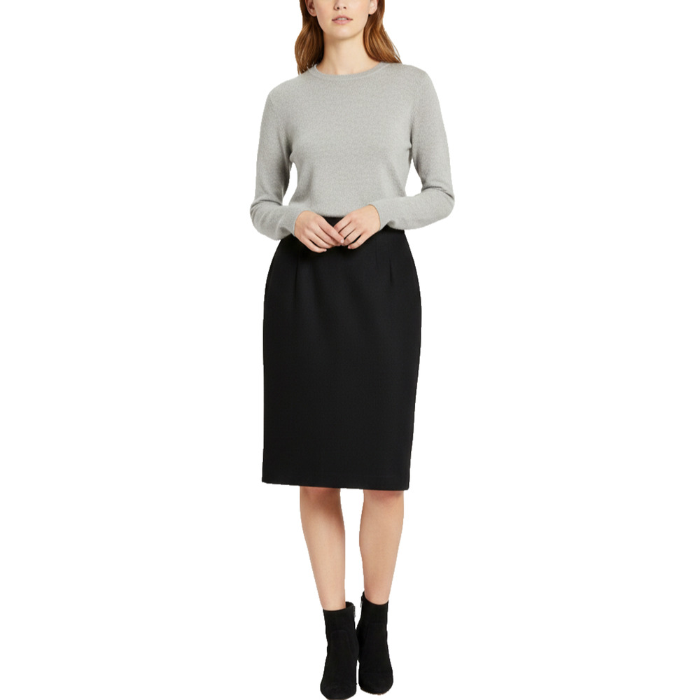 Michele New York Vintage Long Skirt Black 100% Wool Fully Lined 18 (14 Modern)